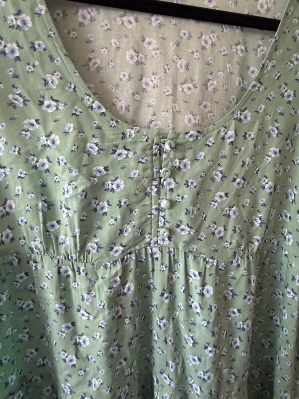 Aeropostale Light Green Floral Tiered Mini Dress size medium - Picture 5 of 7